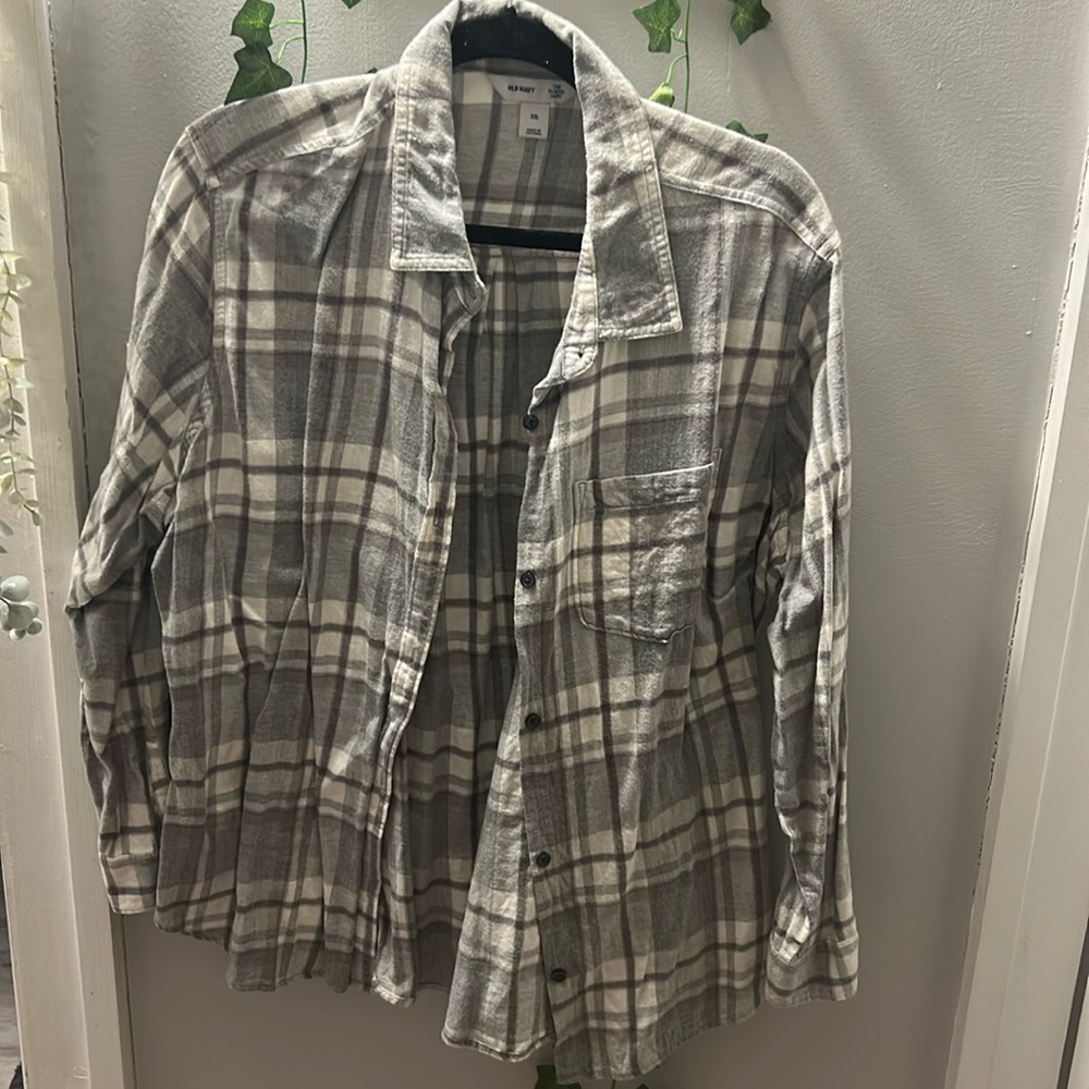 grey oversized flannel